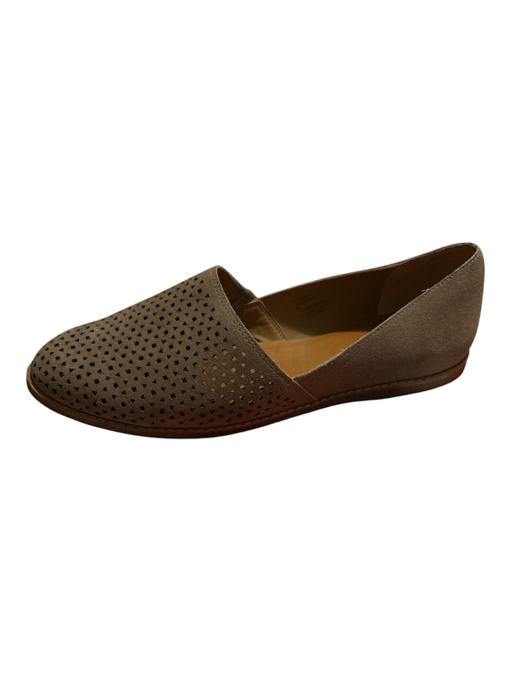 Sun + Stone Taupe Perforated Suede Slip-Ons - Picture 2 of 7